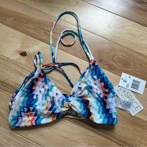 NWT L*Space Hartley Bikini Top Bralette Geometric Strappy Revolve Twist Front M
